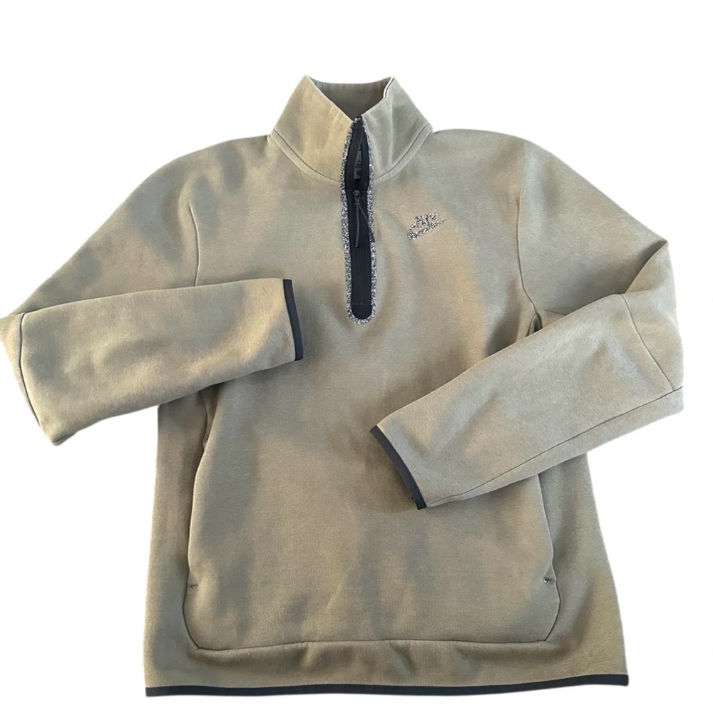 Nike Tech Fleece Revival 1/4 Zip Pullover Sweatshirt Olive Mens Small